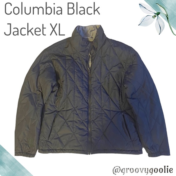 Women’s Columbia Quilted Jacket, Reversible, Black/Gray, P2P:22.5” Length:25.5” - Picture 1 of 6